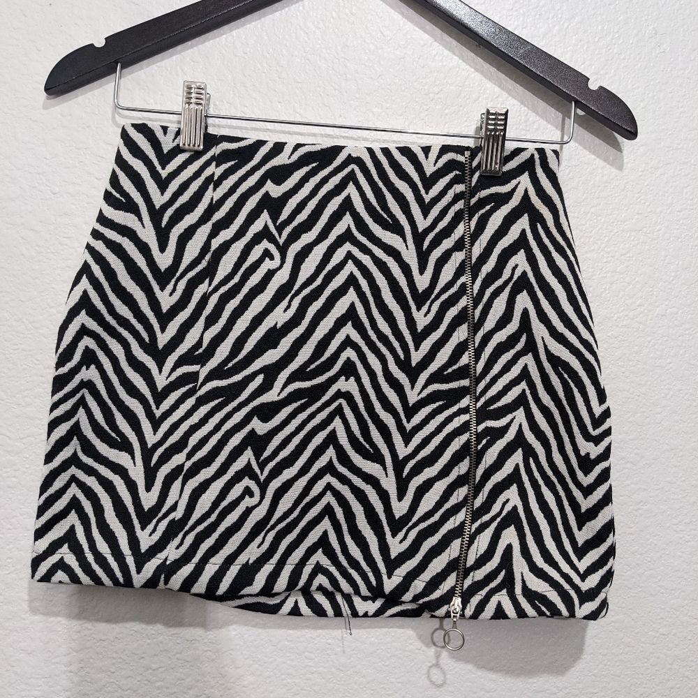 Pull & Bear Zebra Mini Skirt